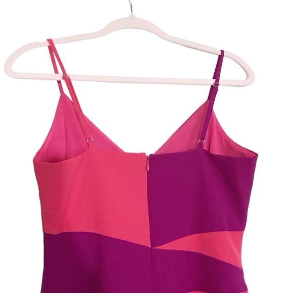Nicole Miller - Color Block Asymmetrical Dress Pink & Purple Size 6 - Picture 7 of 15
